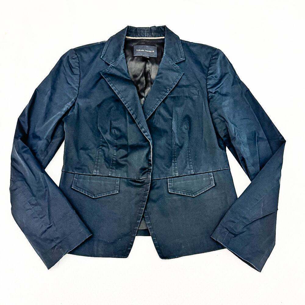 Banana Republic Stretch Navy 1-Button Blazer Jacket Size 12